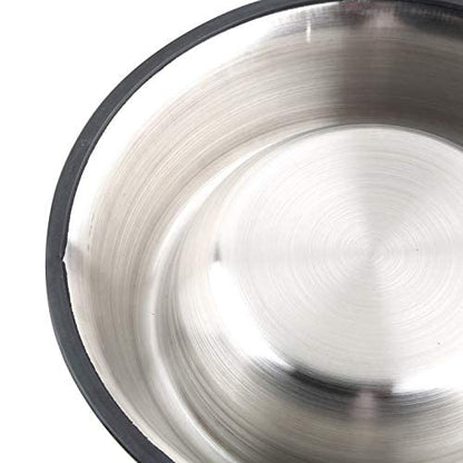 7 Bestron 16X21.5X4.8 Stainless Steel No tip Non SLIP Dog Puppy Pet Food Water Bowl Dish 64oz