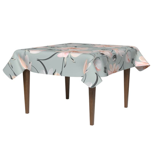 Peony Waterproof Tablecloth, a Multicolor 140x140 cm Square Table Cover made from Spillproof Polyester with a Beautiful Floral Design, a Protector for Dining, Patios, and Spring Events