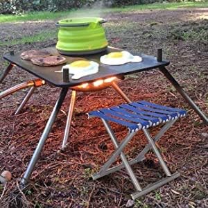 Portable Folding Camping Stool, Lightweight Outdoor Chair, Striped Nylon Webbing Seat (Multicolor)