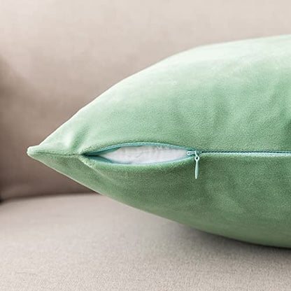 Soft Thick Velvet Throw Pillow Covers Decorative Square Cushion Cover For Couch Sofa Bedroom Living Room - set of 2 Pieces