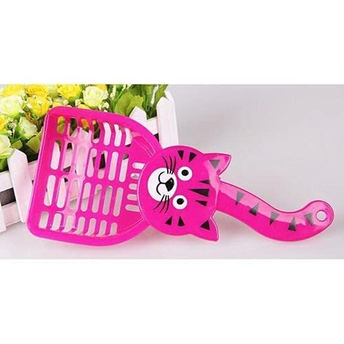 Cat Shape Pets Waste Removal Plastic Poop Shovel - Pink