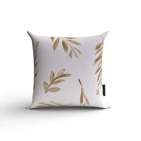 Eve Canvas Cushion Cover in Gold & White, a durable decorative pillow with an elegant and glamorous metallic pattern, 40x40 cm, perfect for adding a touch of chic sophistication to your decor