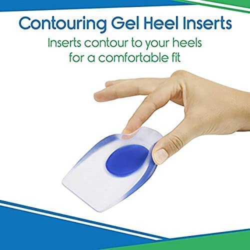 yuangao Soft Silicone Increase Heel height Protection with All-Day Shock Absorption to Relieve and Prevent Heel Pain, Support Pad Cup Gel Shock Cushion Orthotic Insole (L (length:11cm*width:5.5cm))