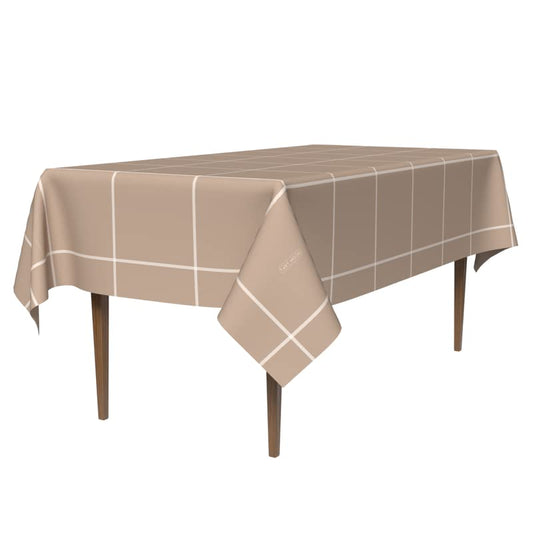 Craft Waterproof Tablecloth in Beige & White, a 140x300 cm Rectangular Table Cover of Spillproof Polyester, a Durable and Minimalist Protector for Everyday Dining and Gatherings