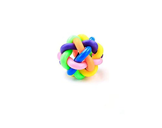 Dog toy ball rubber with bell pet toy for pet training playing chewing