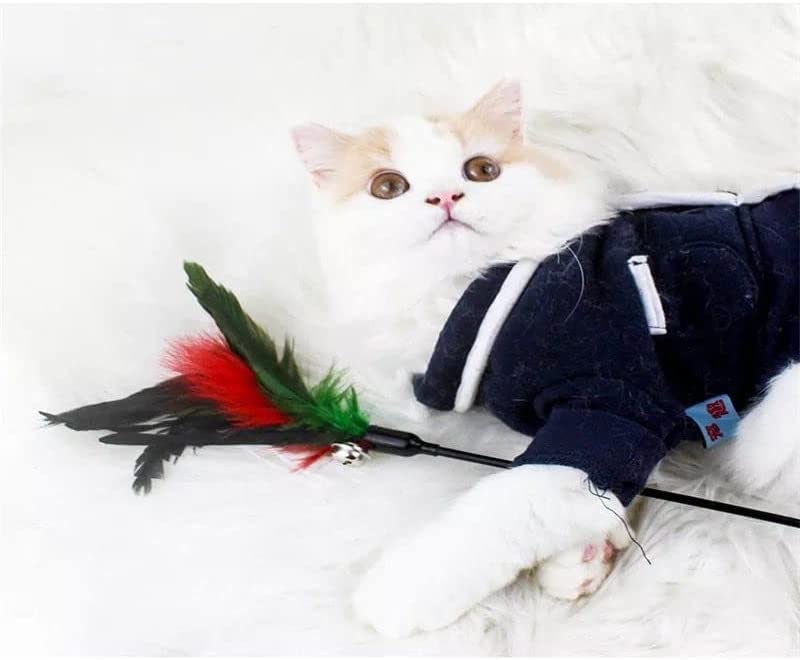Cat feather toy with bell - random colour