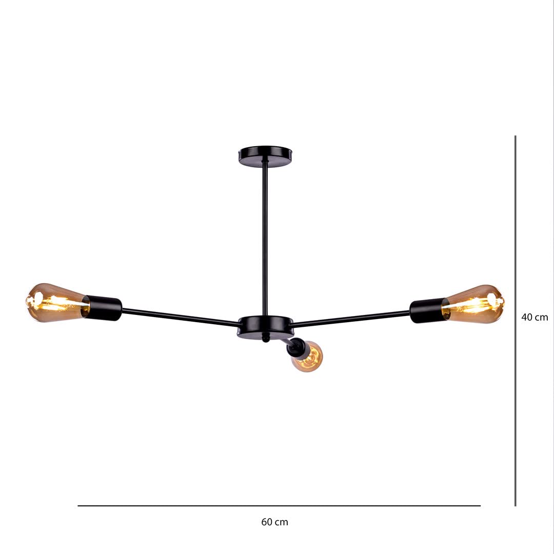Nagafa shop mb-3 high quality modern design ceiling lamp for living room, bedroom, or hall - black