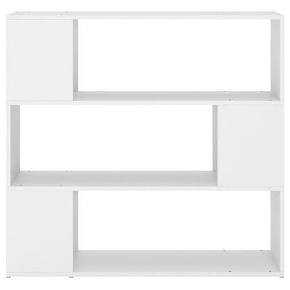 Puraday White Bookcase and Divider, 100 x 24 x 94 cm Modern Wall Shelf, Staggered Room Divider with an Elegant and Classic Design, Freestanding Geometric Storage Unit