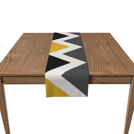 Canvas Tribal Runner, a Durable Decorative Centerpiece with a Bold, Ethnic-Inspired Multicolor Pattern, 35x140 cm, perfect for a Bohemian or Eclectic Dining Table Decor Theme