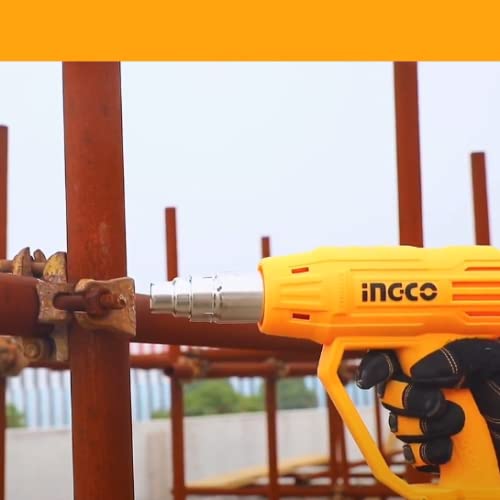 Ingco 2000W Corded Electric Heat Gun With Dual Temperature Control, Yellow
