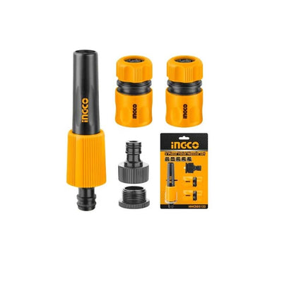 INGCO Garden Hose Twist Nozzle Set with Quick Connectors, 5 Pieces, Model HHCS05122