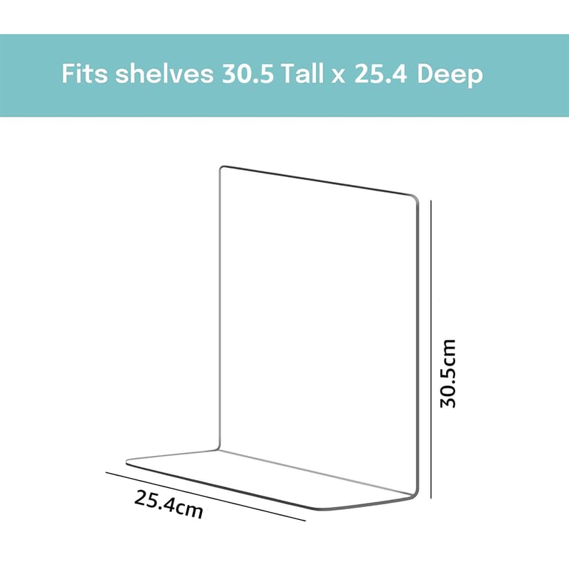 Clear Acrylic Shelf Dividers for Closet Organization 8 Pack, Heavy-Duty, Adjustable Separators for Clothing, Purses & Linens, for Bedroom & Wardrobe
