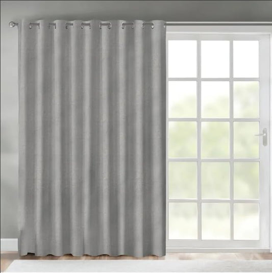 Faux Linen Textured Curtains Durable Fabric-Light Filtering Drapes forLiving Rooms Reception and Bedroom - Steel Grommets - Single Panel