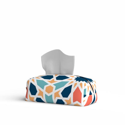 Fabric Tissue Box Cover Premium Fabric Tissue Holder With Leather Layer Inside for Home, Office, and Car Durable and Elegant Tissue Dispenser for Standard Tissue Boxes