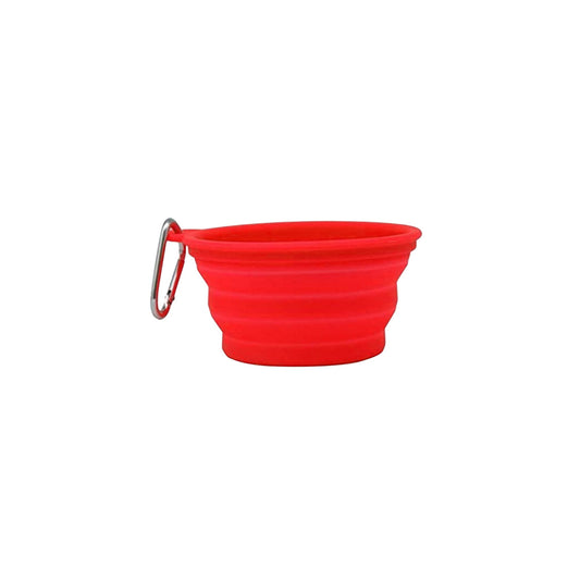 Silicone Portable Collapsible Bowl for Cat Pet Travel Water Food (Red)