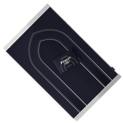 Velvet Prayer Mat in a sophisticated Dark Blue, 68x117 cm, a luxurious and soft rug with a timeless design, perfect for a comfortable and serene prayer experience anywhere you go