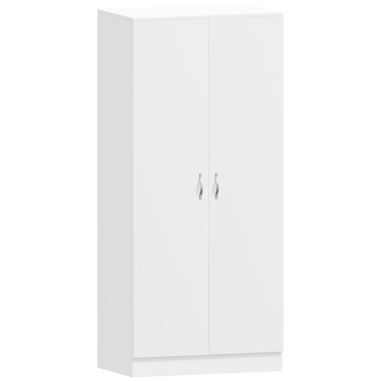 Riano 2-Door Wardrobe with Internal Shelf and Hanging Rail, Wooden MDF Bedroom Storage Furniture and Clothing Armoire in a Clean and Classic White Finish for Any Room