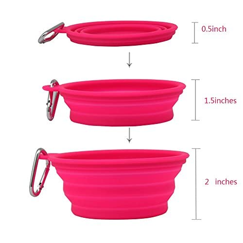 Silicone Portable Collapsible Bowl for Cat Pet Travel Water Food (Red)
