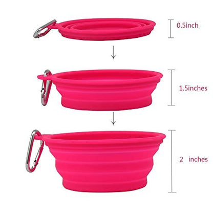 Silicone Portable Collapsible Bowl for Cat Pet Travel Water Food (Red)