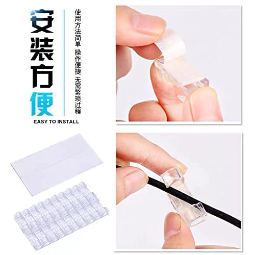 20pcs Self-Adhesive Cable Clip Organizer, White, 18.4cm