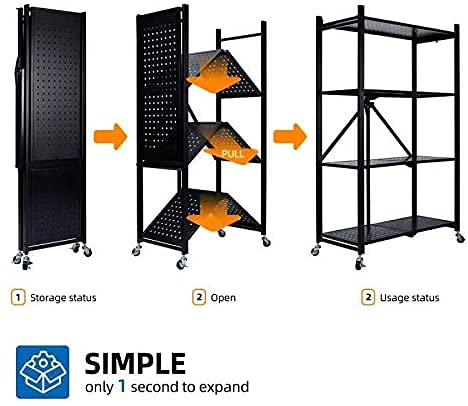 Malson Metal Storage Rack with Wheels, 5-Tier Storage Shelf Heavy Duty Storage Shelving Unit and Metal Organizer Wire Rack for Home Office Kitchen Bathroom Organization