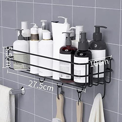 DYRROTH Bathroom Shelf Shower Shelf Adhesive Shower Caddy for Shampoo Holder Kitchen Rack Wall Holder Box Storage Basket with Hook Magic Sticker Shower Rack Shelf with 4 Hook