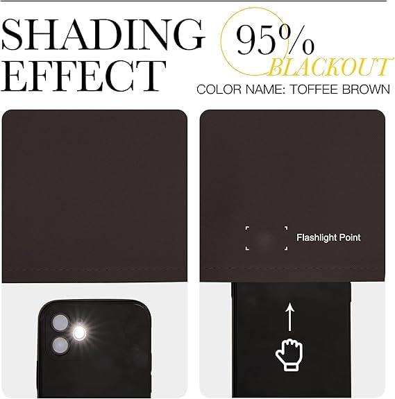 INtex CURTAINS HOUSE Blackout Blinds for Sliding Doors – Thermal Insulated Wide Curtains, Room Darkening, Blind Glass Doors, Two Hanging Options, Modern Design - Cappuccino 150 W x 230 L