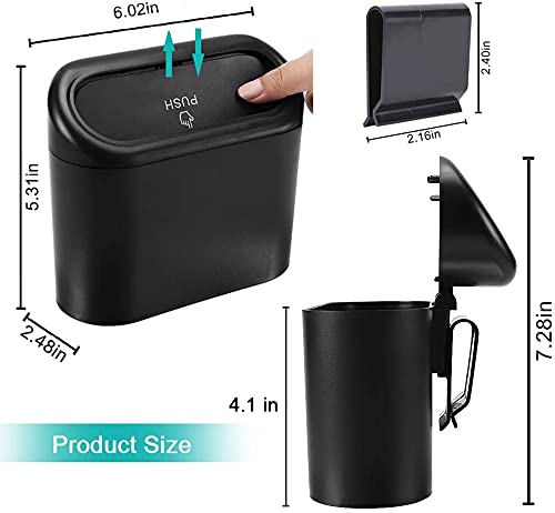 Car Trash Can with Lid,ShowTop Mini Vehicle Trash Bin Car Dustbin Garbage Organizer Storage 2 Packs,Automotive Garbage Can Bin Trash Container for Cars,Home,Office