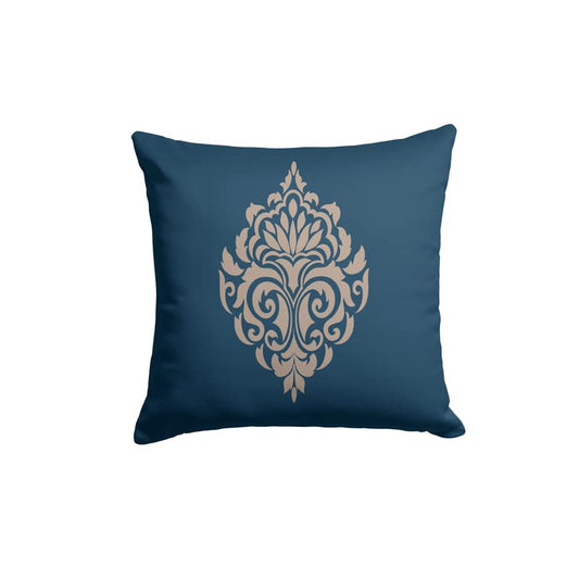 Canvas Damask Blue Cushion Cover, a durable and stylish decorative pillow case for your sofa or chair, featuring a timeless pattern, 40x40 cm, Blue, ideal for classic and elegant home decor