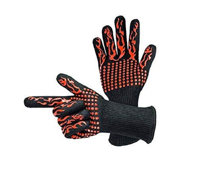 1 Pair Barbecue Tools BBQ Mitts Oven Mitts Gloves BBQ Grilling Cooking Gloves Extreme Heat Resistant Gloves Long For Extra Forearm Protection Red Silicone Insulated