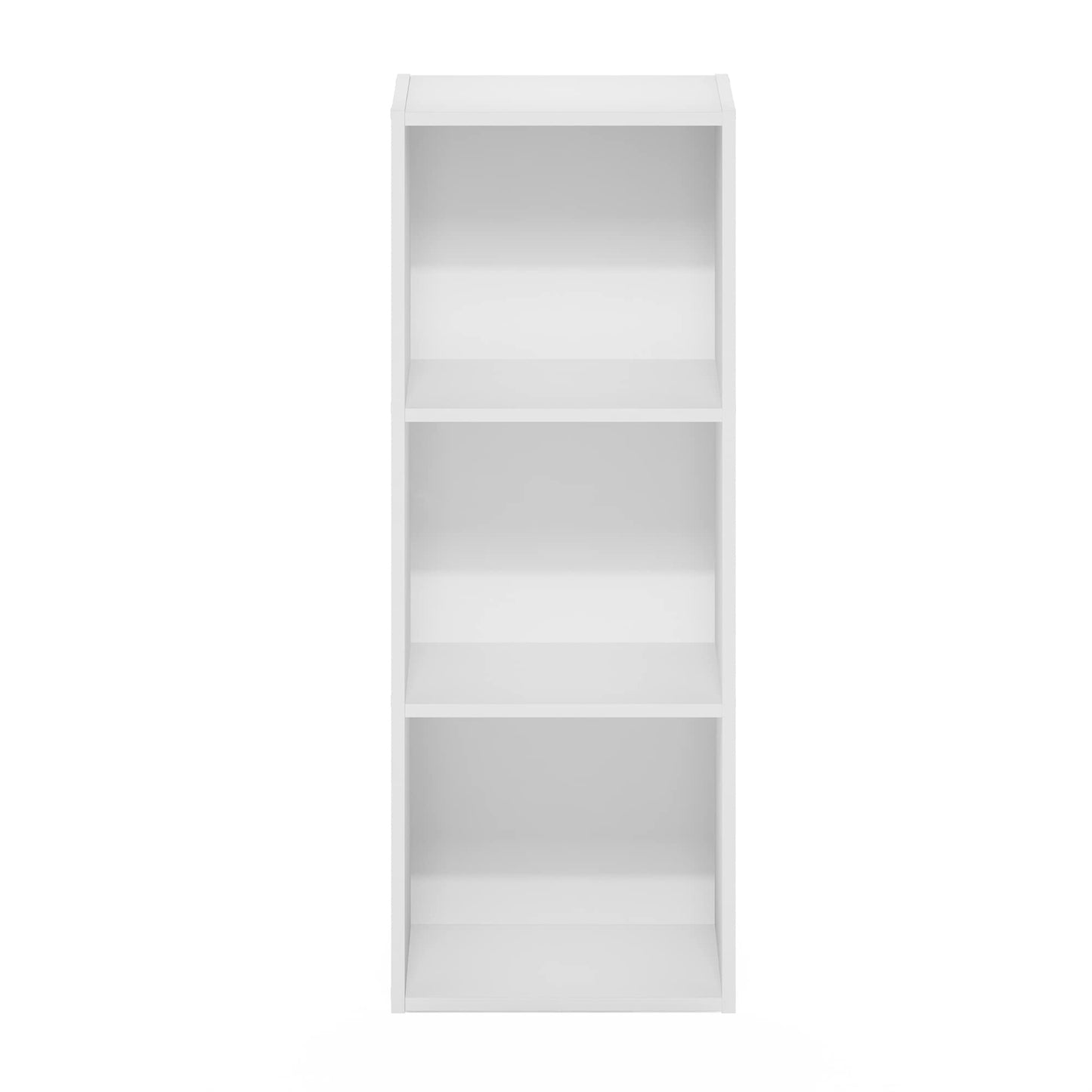 3-Tier No Tool Assembly Open Shelf Bookcase, Modern and Simple Storage Organizer in White, Easy to Assemble Bookshelf for Home, Office, or Dorm Room Use