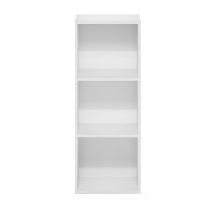 3-Tier No Tool Assembly Open Shelf Bookcase, Modern and Simple Storage Organizer in White, Easy to Assemble Bookshelf for Home, Office, or Dorm Room Use