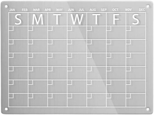 Acrylic Magnetic Dry Erase Board and Calendar Set, Clear Fridge Organizer with Markers and Pen Holder, 40 x 30 cm, For Planning Notes and Schedules, Set of 2