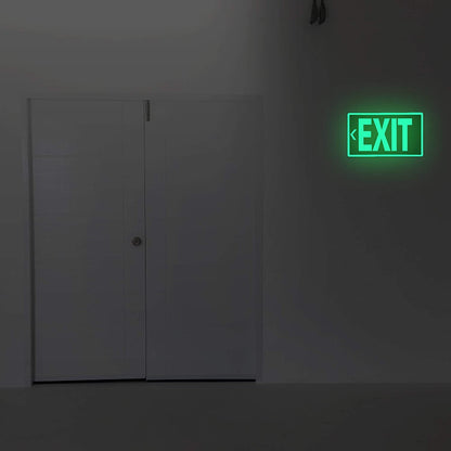 EXIT Signs, 3-Pack Glow in the Dark Photoluminescent EXIT Decal Stickers, 30 x 18 cm Self-Adhesive Emergency Exit Signs for Walls and Doors, Safety Signage for Home, Office