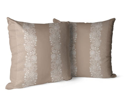 Canvas Slate Cushion Cover in Beige & White, a durable decorative pillow with a modern geometric pattern, 40x40 cm, a versatile and stylish choice for a contemporary or minimalist sofa