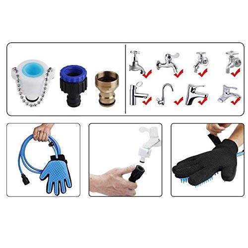 Pet Bathing Tool Dog Shower Sprayer Scrubber Grooming Glove