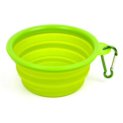 Collapsible Dog Bowl for Cats Dogs, Portable Pet Feeding Watering Dish for Walking Parking Traveling by Genki Cat… (Small, Green)