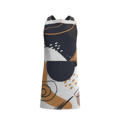 Apron, Cross-Back Design, Soft Cotton-Like Fabric, One Size, Lightweight Breathable Unisex with Front Pocket, for Cooking, and Daily Use