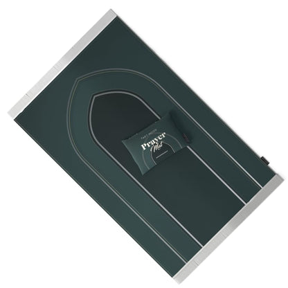 Velvet Prayer Mat in a rich Dark Green, 68x117 cm, a luxurious and soft rug with an elegant design, providing a comfortable and reverent space for prayer at home, mosque, or travel