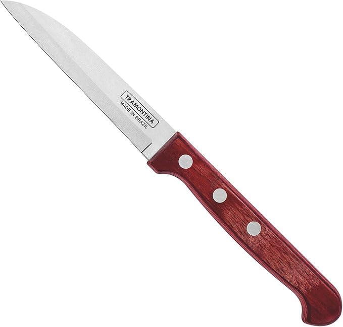 Polywood Paring Knife 3 Inches, High-Performance Stainless Steel Blade, Ergonomic Polywood Handle, Perfect for Precise Cutting, Durable and Stylish, Red