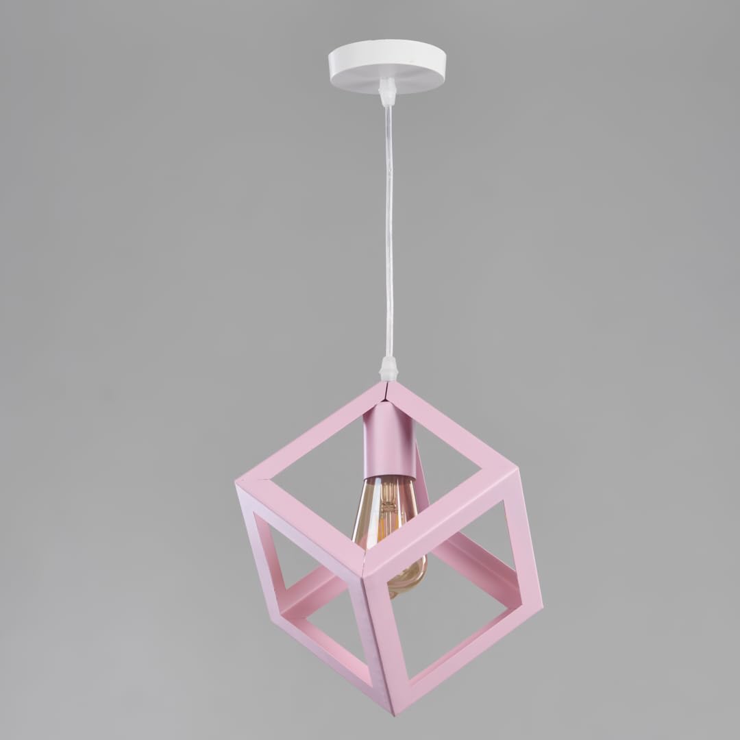 دلايه سقف علي شكل مكعب بينك من نجفة شوب Nagafa shop pink cube pendant MP1019
