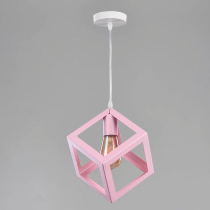 دلايه سقف علي شكل مكعب بينك من نجفة شوب Nagafa shop pink cube pendant MP1019