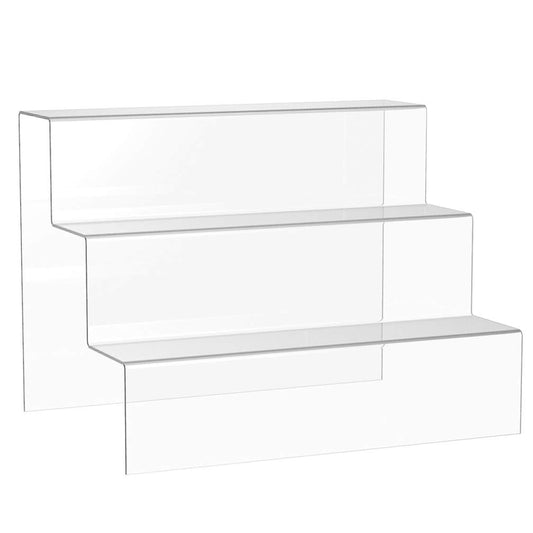 Acrylic Riser Display Shelf, 30 cm Clear Step-Up Stand for Showcasing Products, Perfume, Collectibles or Decor, Durable Transparent Acrylic Shelf for Tabletop or Counter Use, Clear