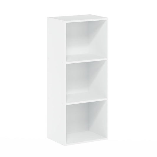 Luder 3-Tier Open Shelf Bookcase, a versatile and minimalist storage solution for books and decor, perfect for small spaces, presented in a clean and simple White finish