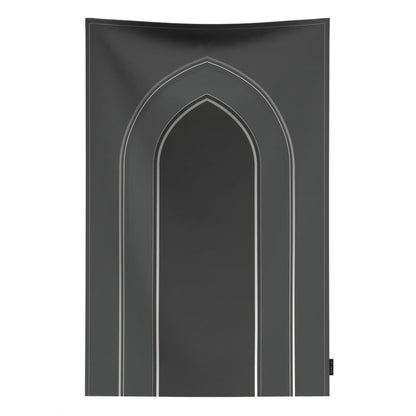 Al-Taqwa Waterproof Prayer Mat, a Durable Rug in Grey and Gold made from Wipeable Material, 68x117 cm, for Comfortable Prayer, Ideal for Outdoor, Indoor, and Travel Use, Salah Mat