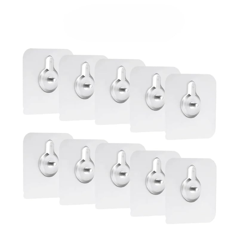 Screw Alternative Wall Hook – Self Adhesive Reusable Heavy Duty Wall Hanger for Bathroom, Kitchen, Tiled Walls – No Drilling Required – Transparent Design