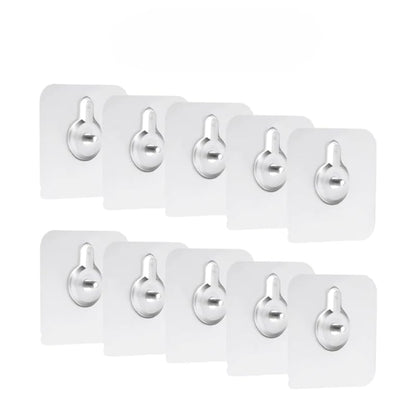Screw Alternative Wall Hook – Self Adhesive Reusable Heavy Duty Wall Hanger for Bathroom, Kitchen, Tiled Walls – No Drilling Required – Transparent Design