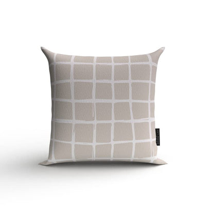 Haven 2 Velvet Cushion Cover in Beige & White, a plush decorative pillow with an elegant and subtle modern design, 40x40 cm, perfect for adding texture and sophistication to neutral decor