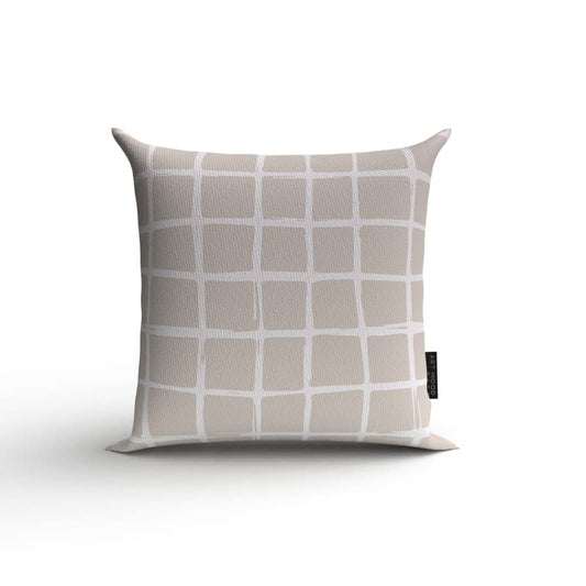 Haven 2 Velvet Cushion Cover in Beige & White, a plush decorative pillow with an elegant and subtle modern design, 40x40 cm, perfect for adding texture and sophistication to neutral decor