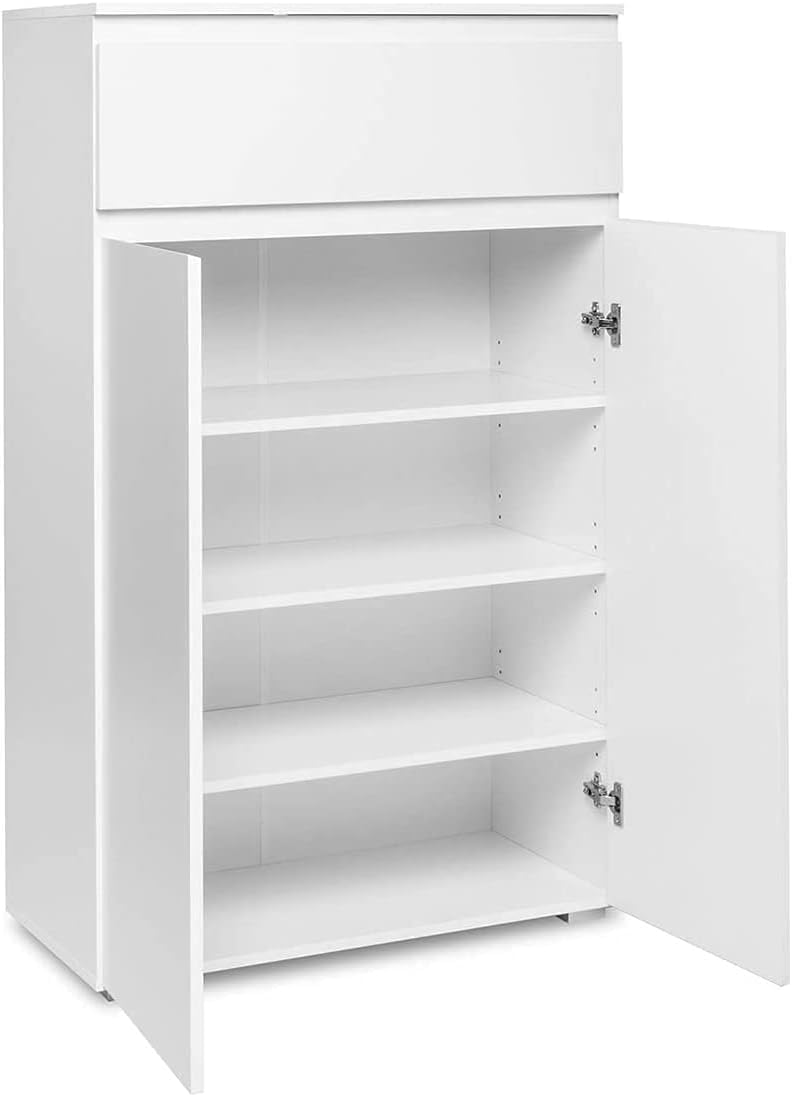 Modern White Shoe Rack, Elegant Wooden Shoe Storage Organizer with a Sleek Contemporary Design, Multi-Tier Shelving Unit for Entryway, Closet, or Bedroom, Fits Every Home Style